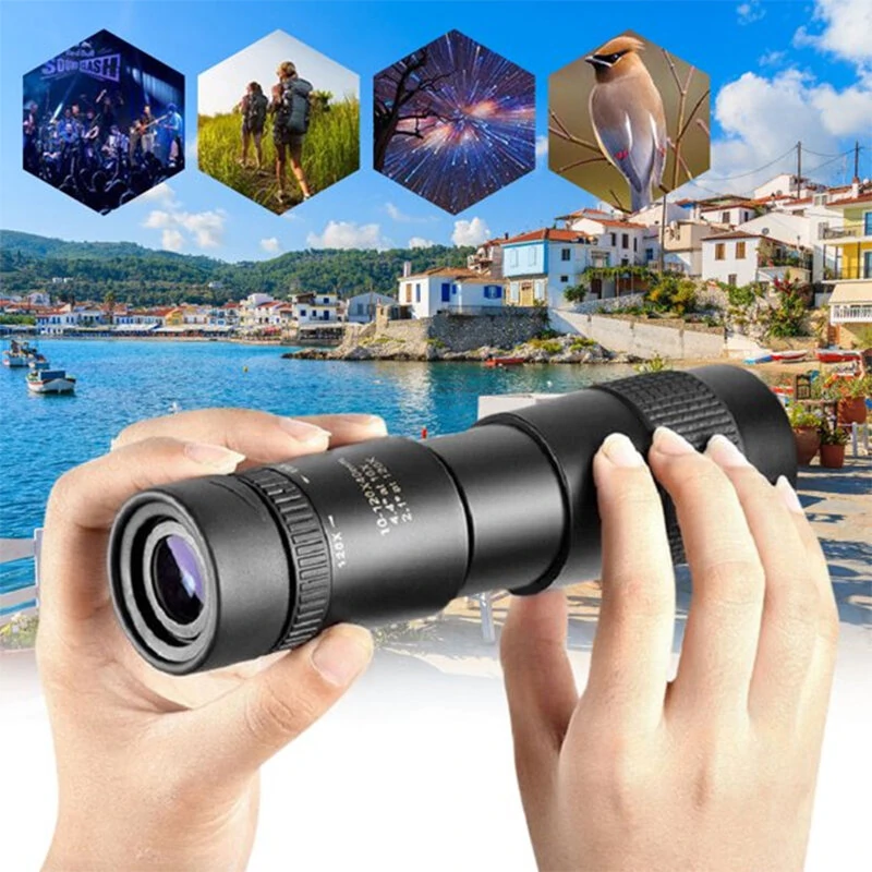 (image for) 10-30x30 Portable Retractable Mini Monocular BAK4 Prism Dual Focus Lens Telescope For Bird Watching Hiking Camping Travel Monoculars