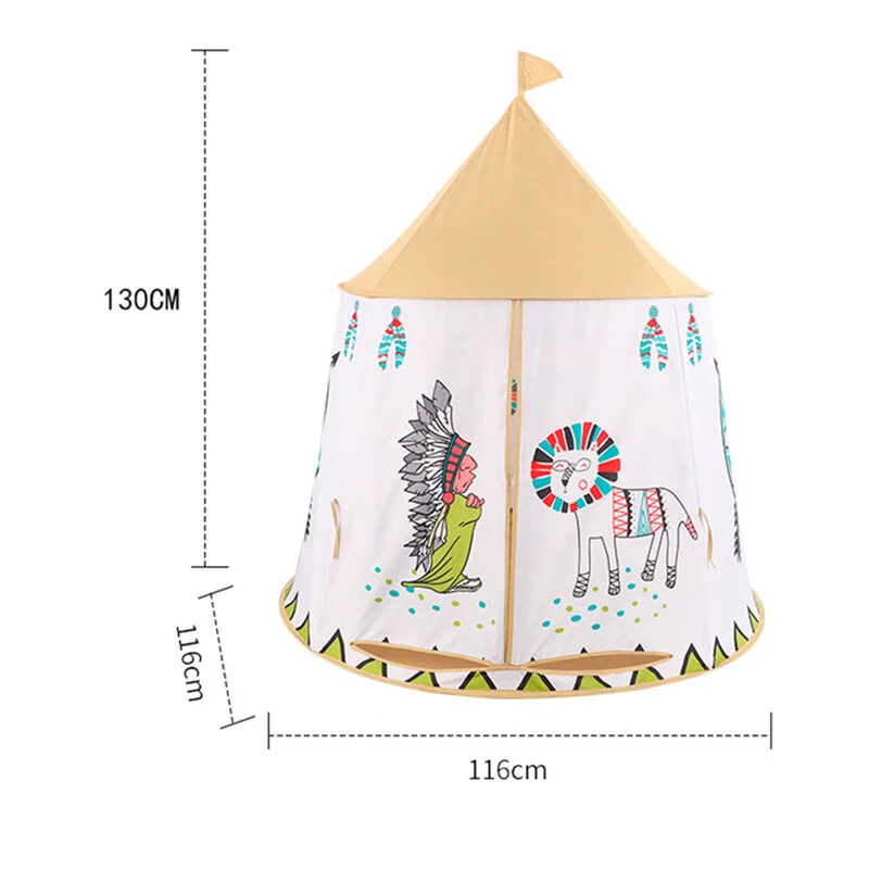 (image for) IPRee Indian Portable Play Kids Tent Indian Tent Yurt Children Indoor Outdoor Ocean Ball Pool Game Tent Castle Room House Toy