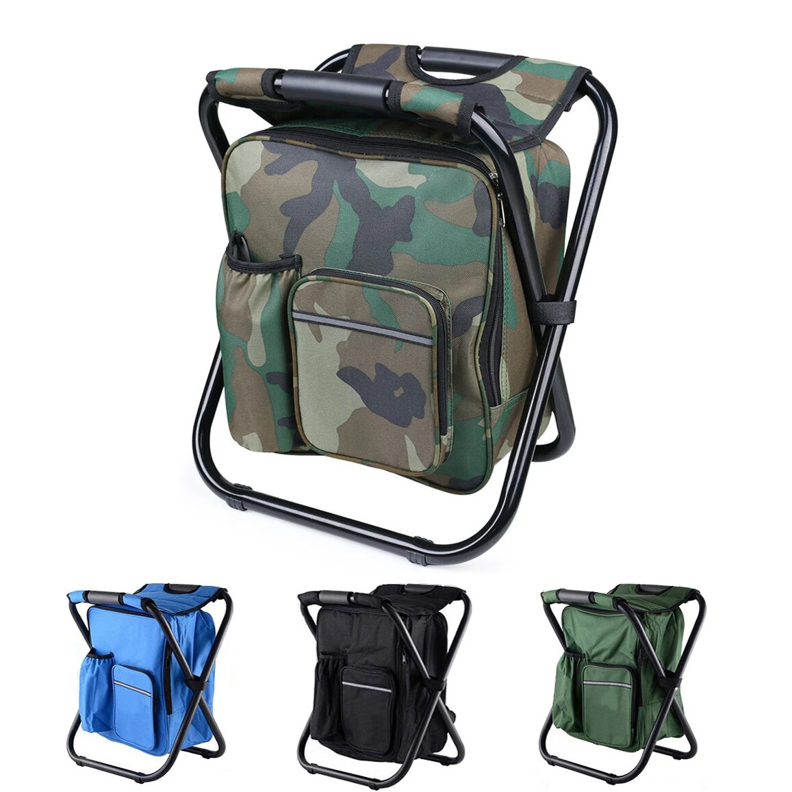 IPRee Outdoor Folding Camping Fishing Chair Stool Portable Backpack Cooler Insulated Picnic Bag Hiking Seat Table Bag Camping Fishing Gear (image for) IPRee Outdoor Folding Camping Fishing Chair Stool Portable Backpack Cooler Insulated Picnic Bag Hiking Seat Table Bag Camping Fishing Gear